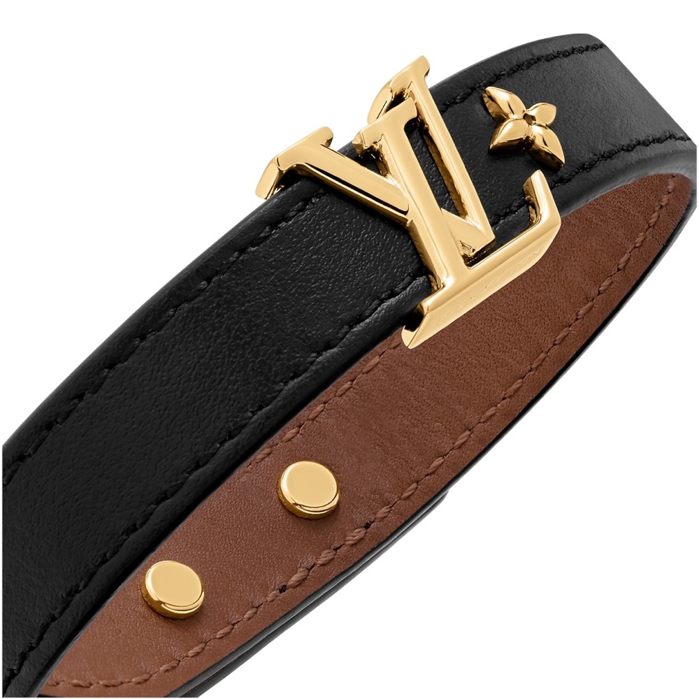 Louis Vuitton Iconic 19mm Black and Gold Monogram Bracelet